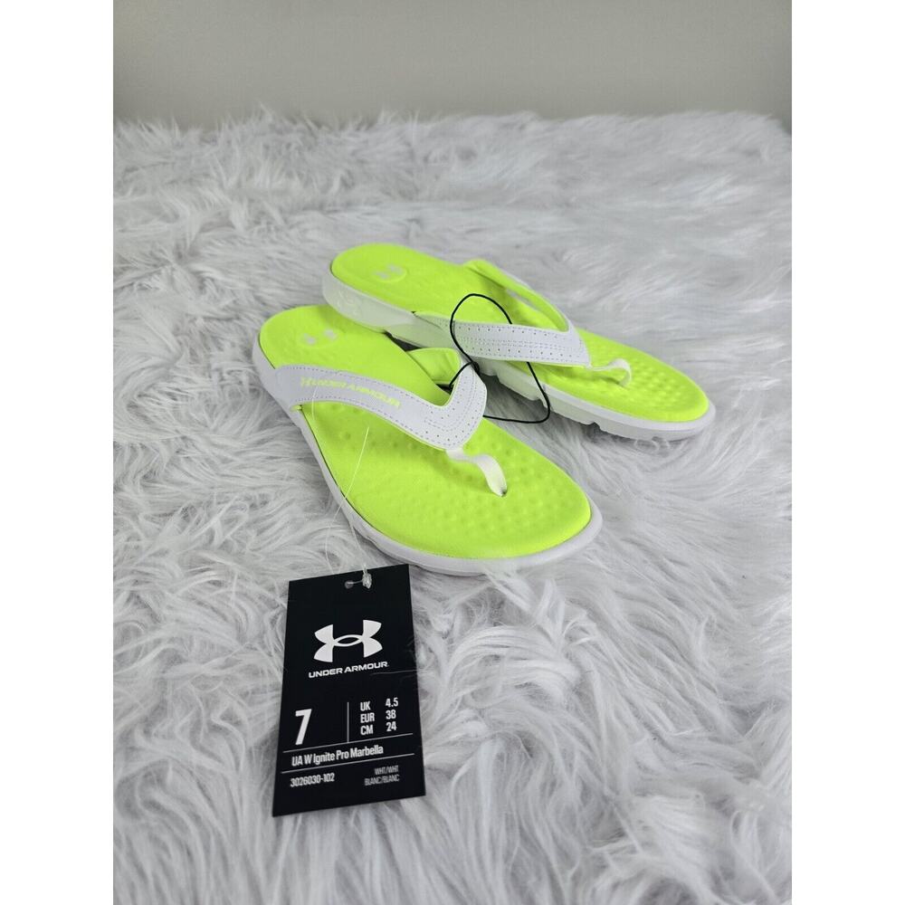 Under Armour Ignite Pro Marbella Flip Flops Sandal 3026030-102 Women's Size 7